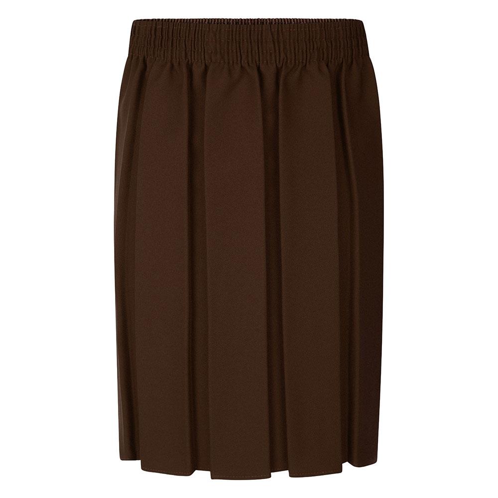 Box Pleat Skirt Brown