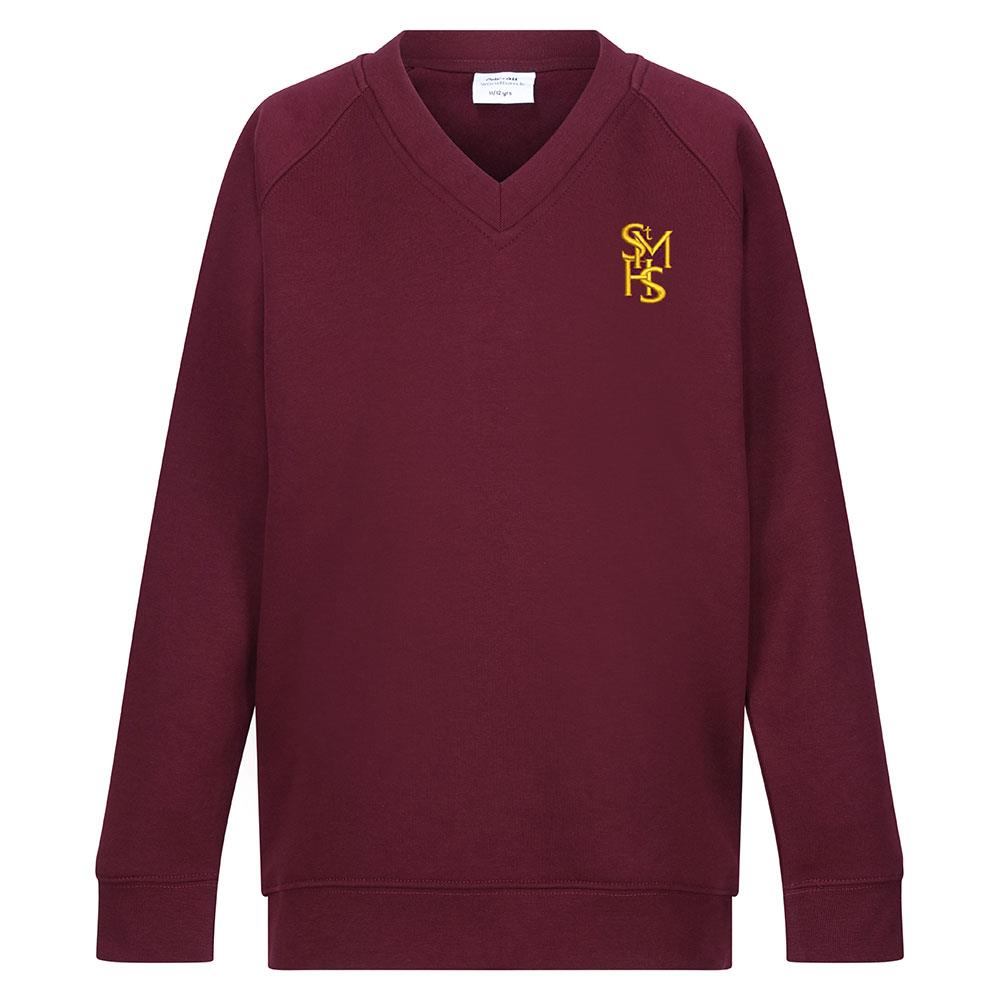 St Modans High V-Neck Sweatshirt Maroon