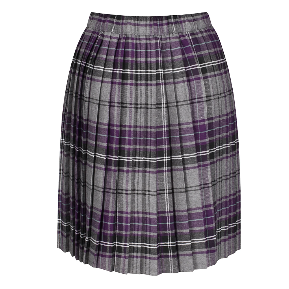 Junior Girls Kilt Purple/Grey Tartan