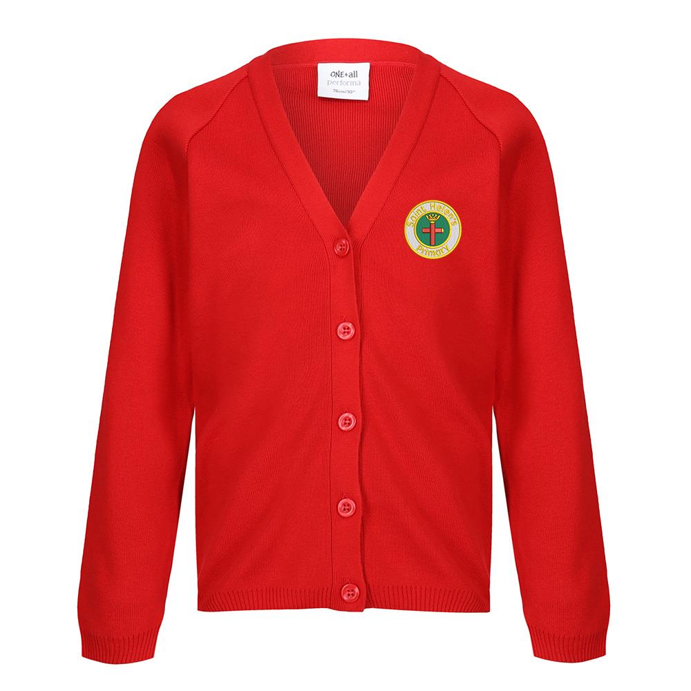 St Helens Primary Bishopbriggs 50/50 Cardigan Red