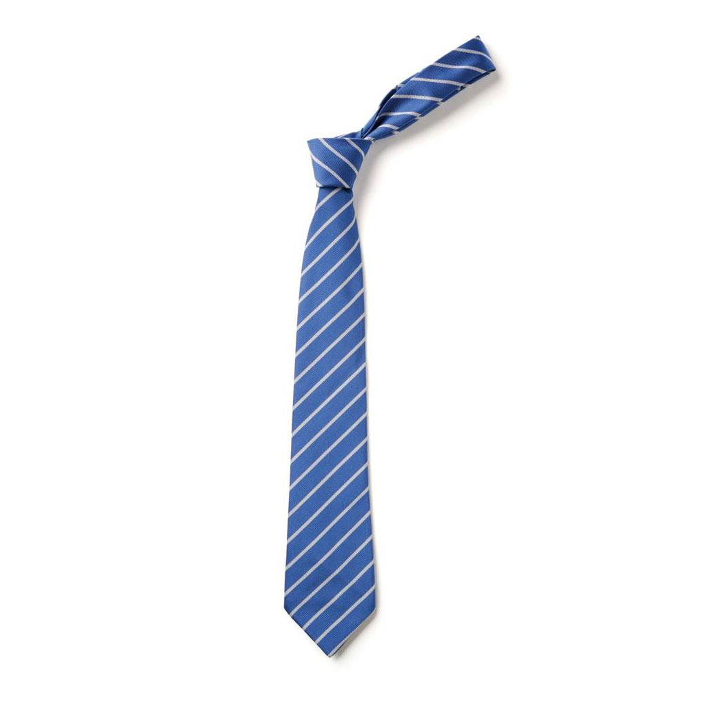 Narrow Stripe Tie Cobalt/White