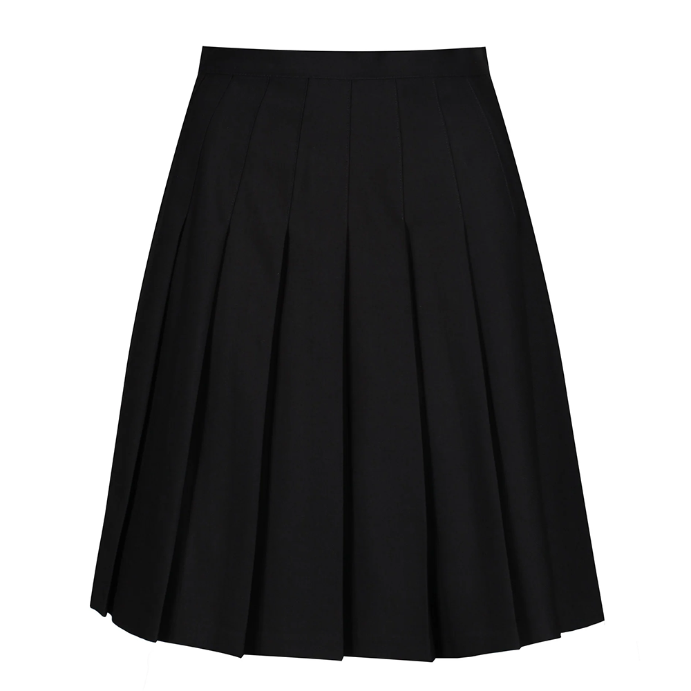 Senior Girls Stitch Down Knife Pleat Skirt Black