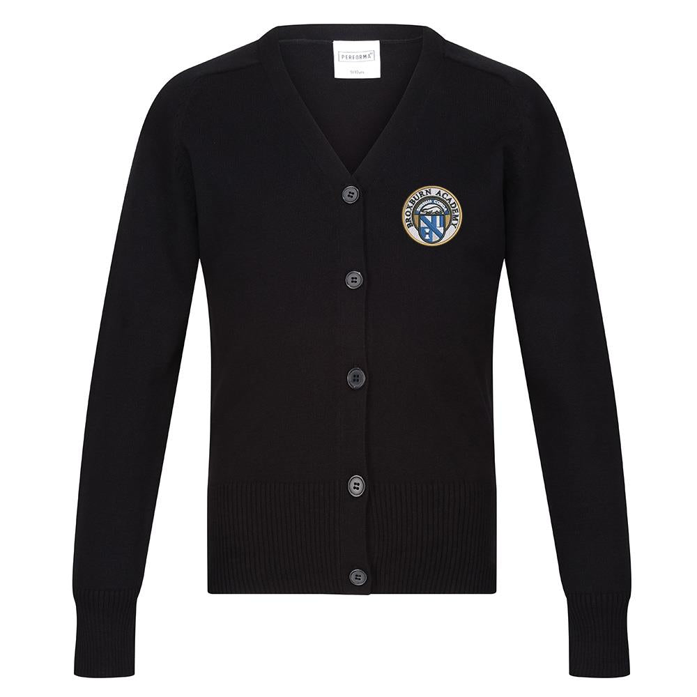 Broxburn Academy Girls Cotton Cardigan Black