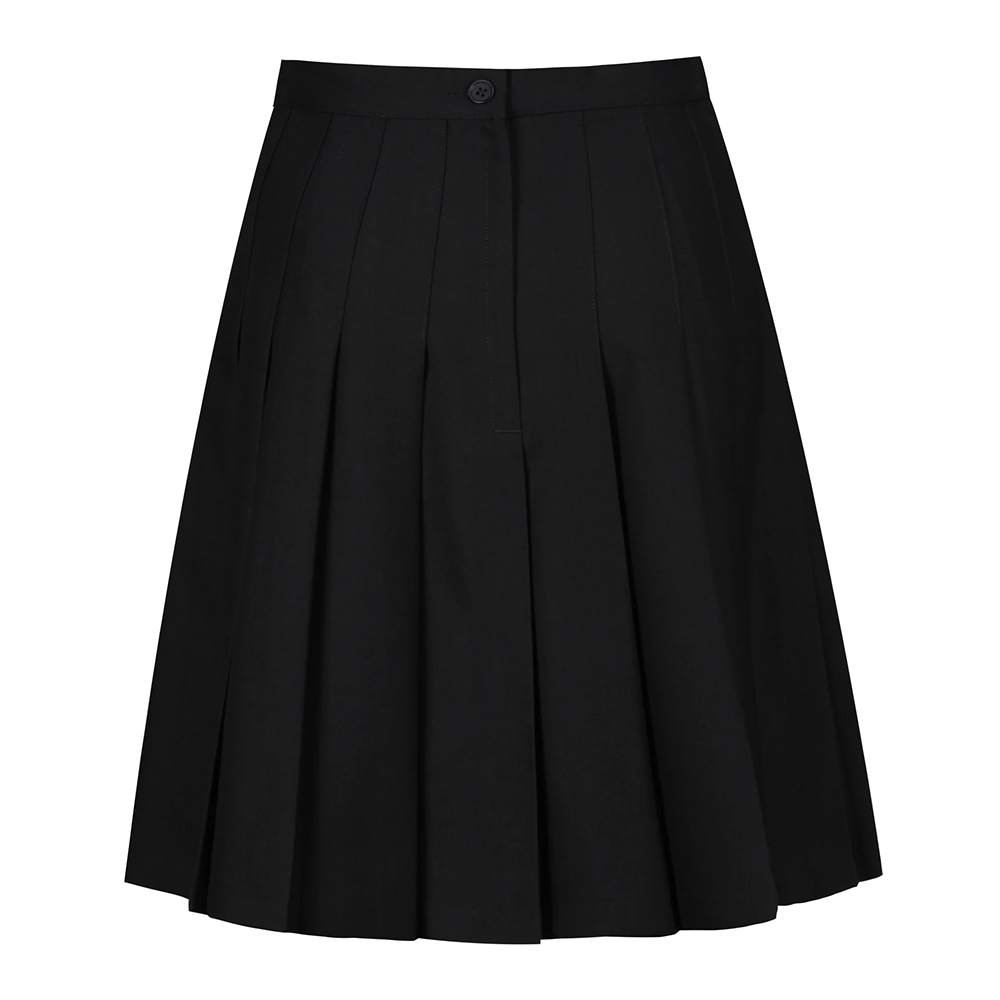 Senior Girls Stitch Down Knife Pleat Skirt Black