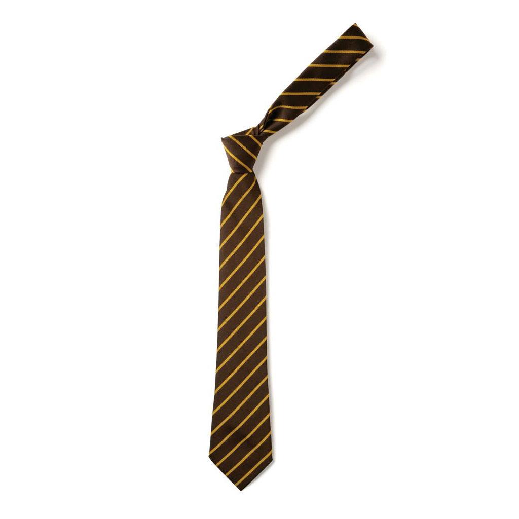 Narrow Stripe Tie Brown/Gold