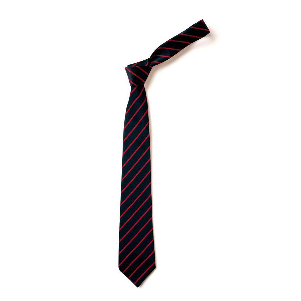 Narrow Stripe Tie Black/Red