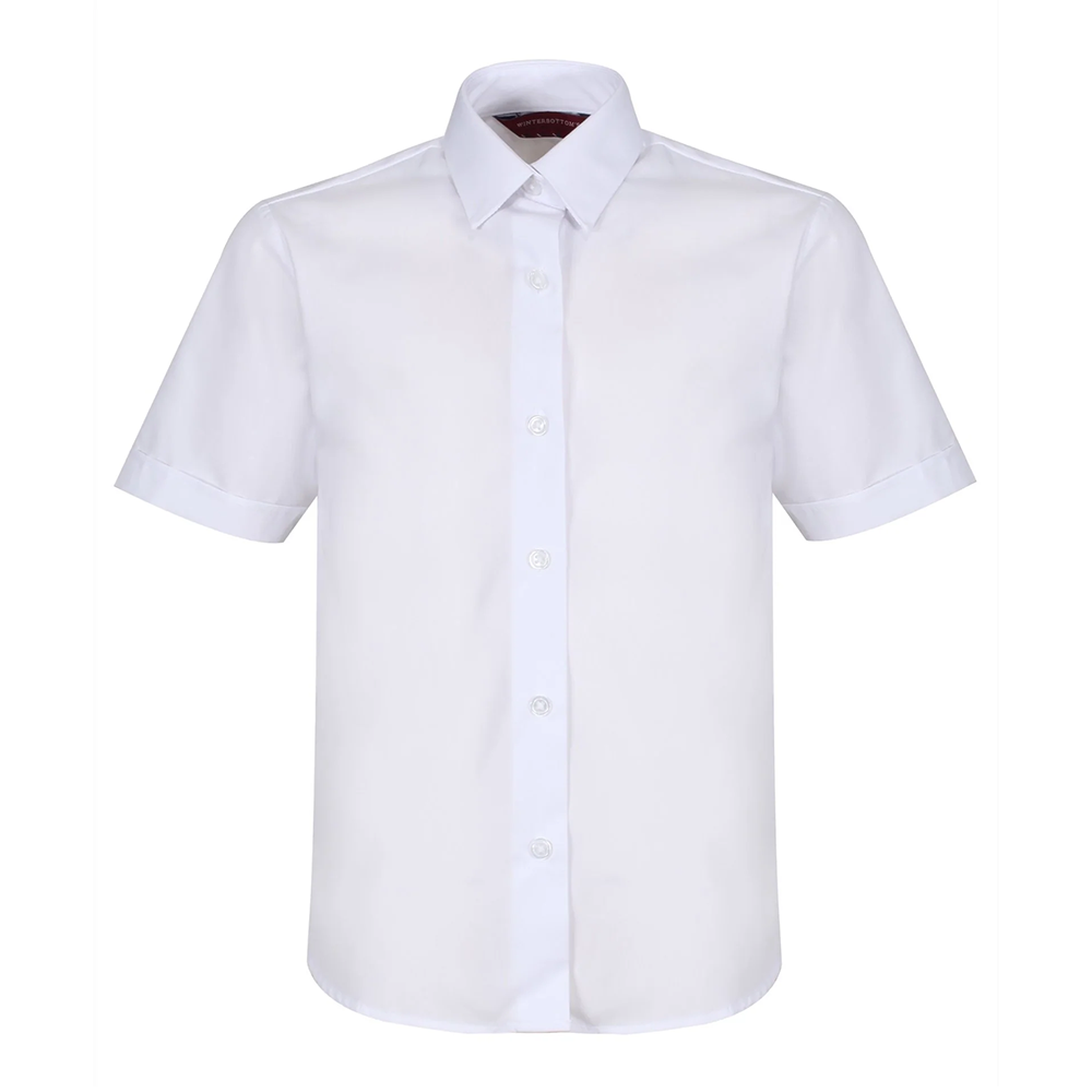 Girls Twin Pack S/S Non Iron Regular Fit Blouse White