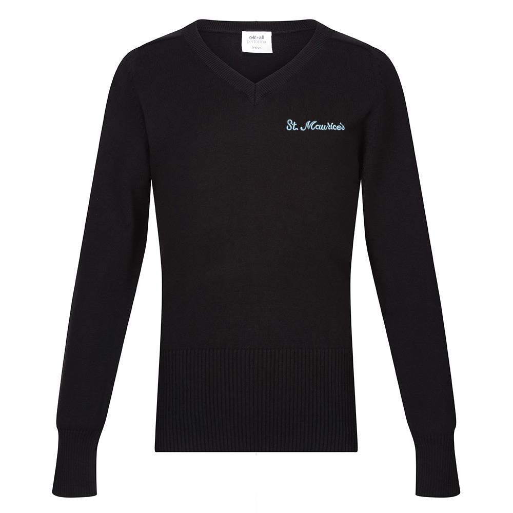 St Maurices High Girls Cotton V-Neck Black