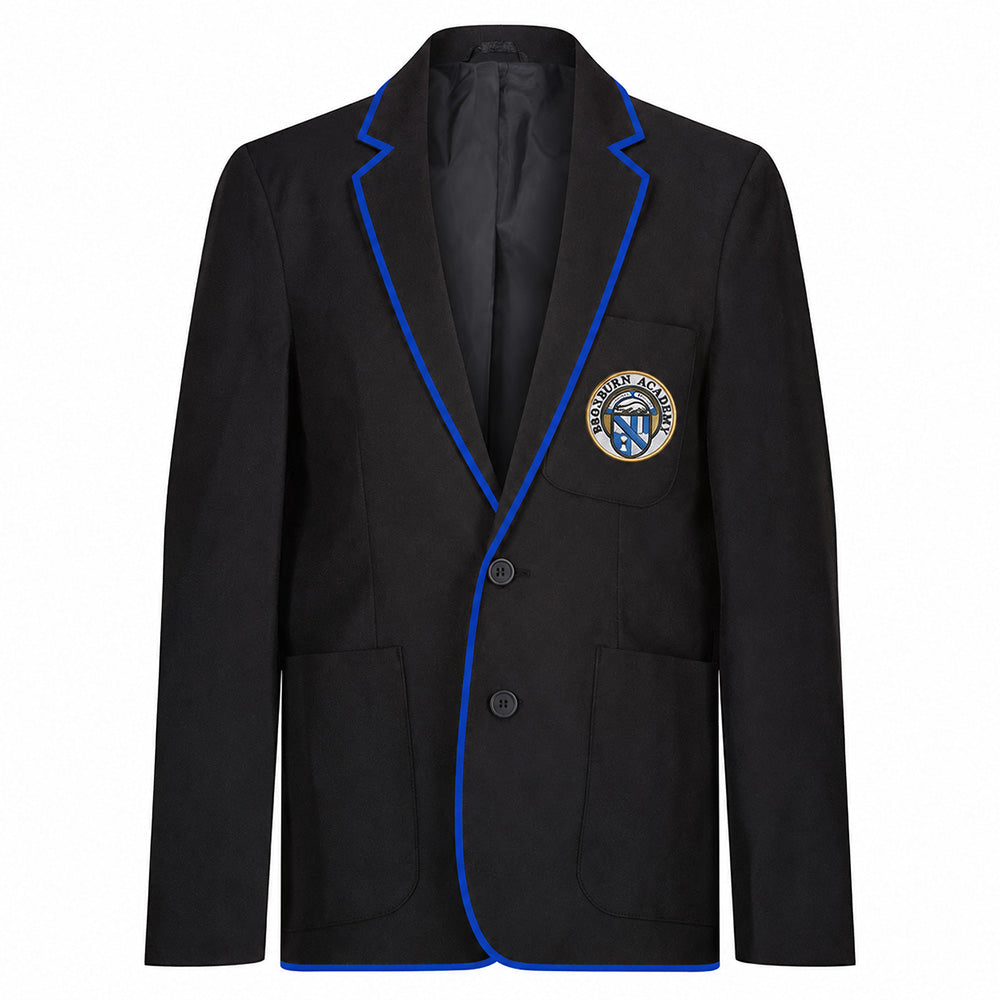 Broxburn Academy Girls Poly Braided Blazer Black/Royal
