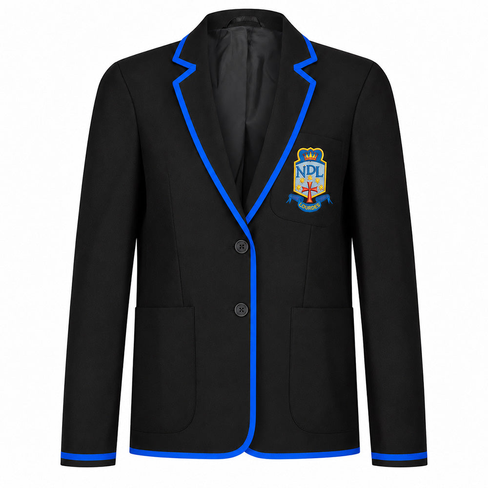 Lourdes Secondary Girls Poly Braided Blazer Black (S6)