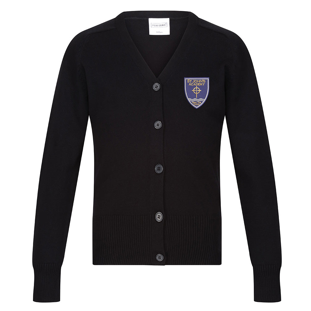 St Johns Academy Secondary Perth Girls Cotton Cardigan Black