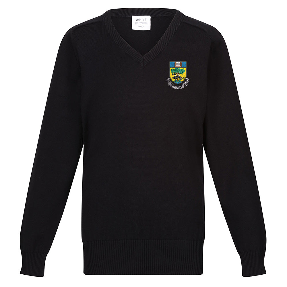 Linlithgow Academy Unisex Cotton V-Neck Black