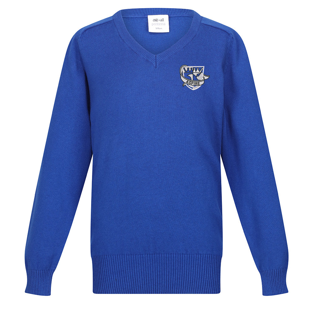 Bannockburn High Unisex Cotton V-Neck Royal
