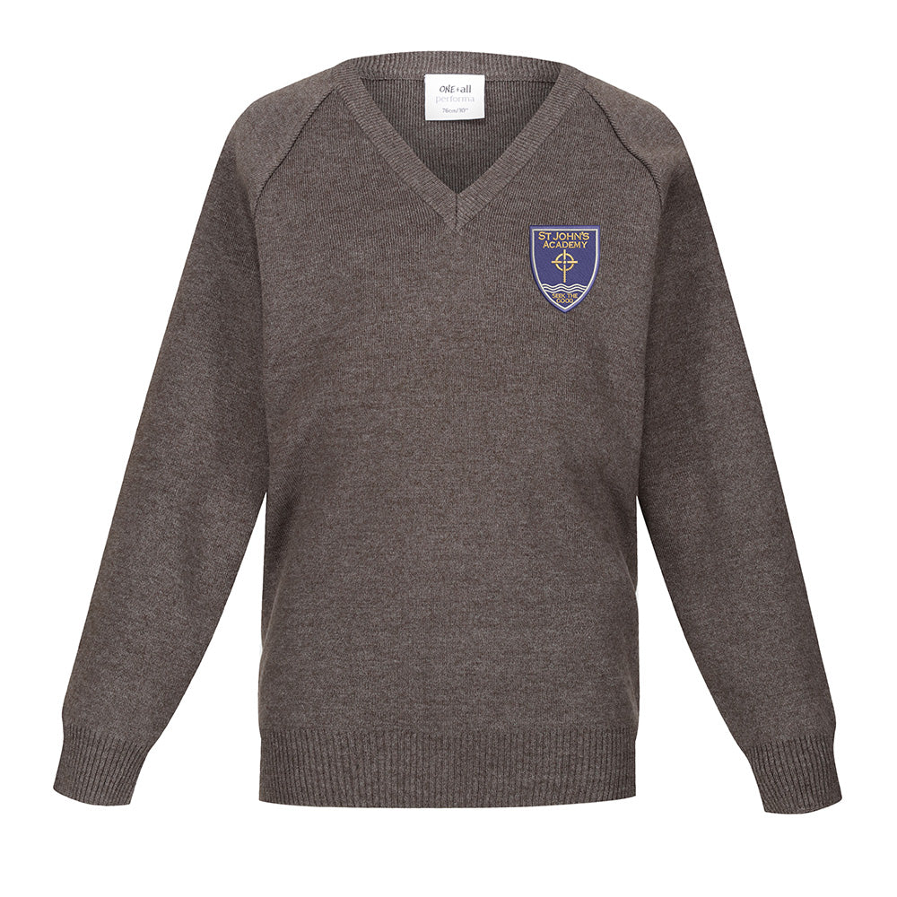 St Johns Academy Primary Perth 50/50 V-Neck Grey