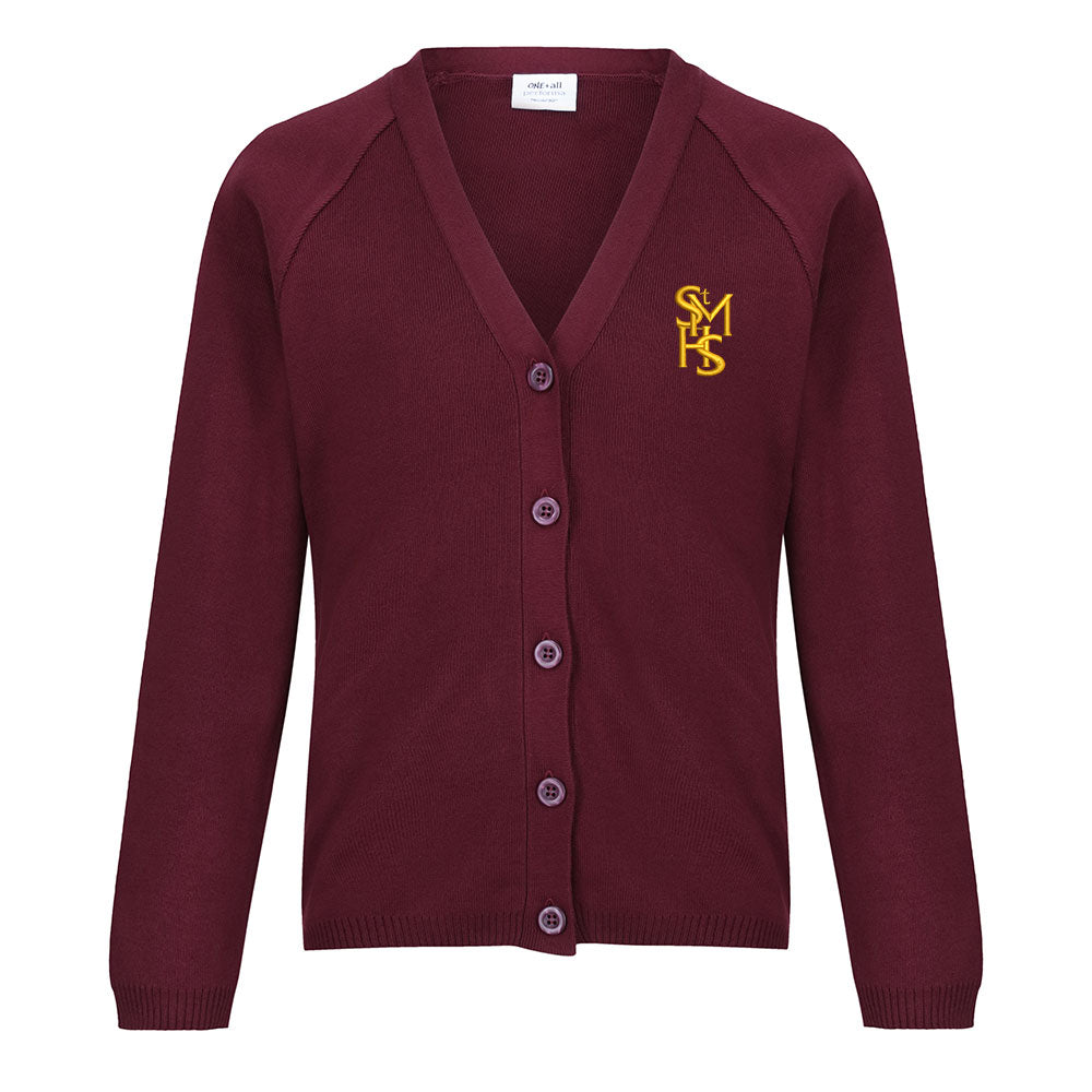 St Modans High Girls Cotton Cardigan Maroon