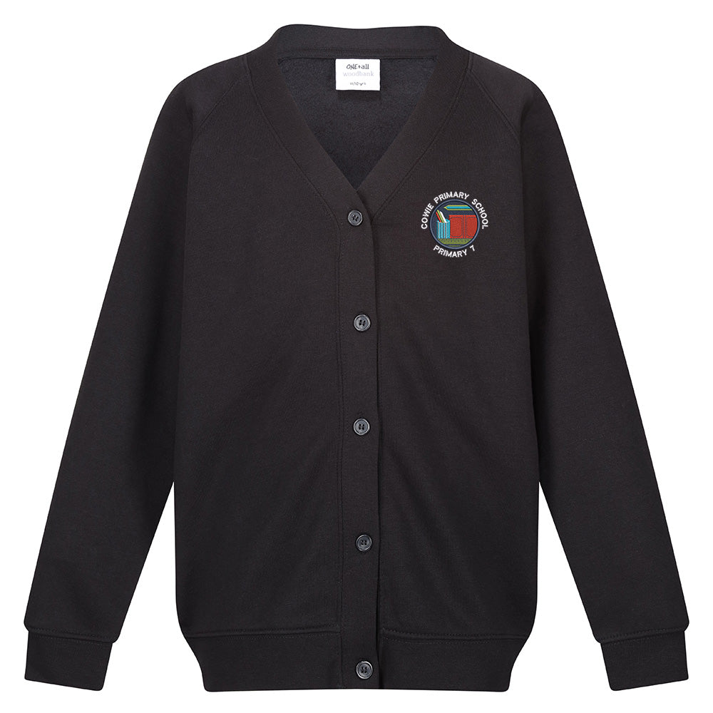 Cowie Primary Sweat Cardigan Black