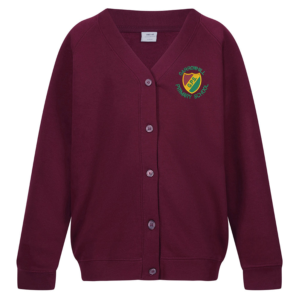 Garrowhill Primary Sweat Cardigan Maroon