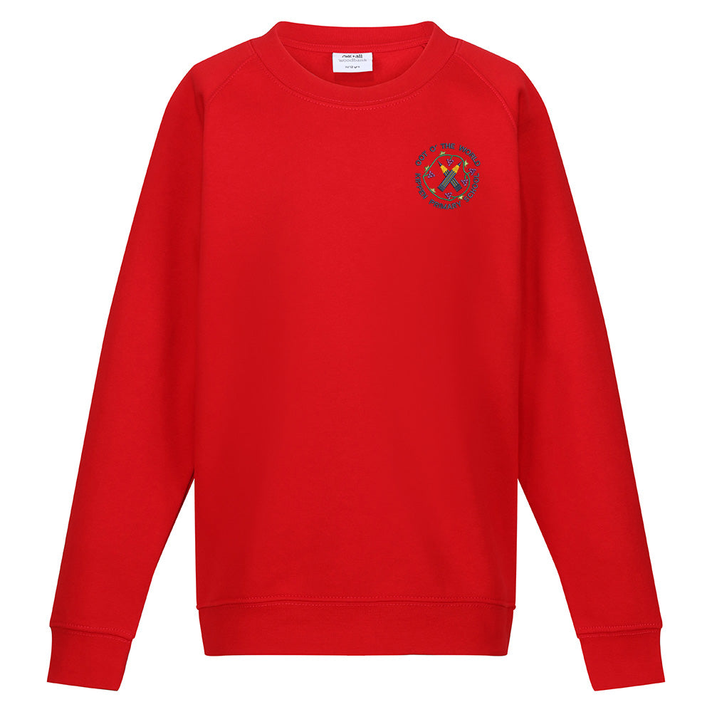 Kippen Primary Crew Neck Sweatshirt Red