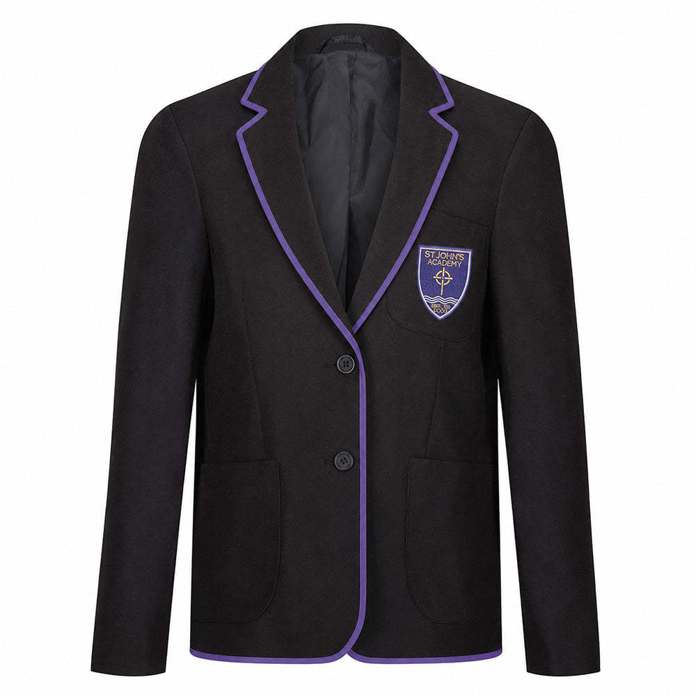 St Johns Academy Secondary Perth Girls Poly Braided Blazer Black