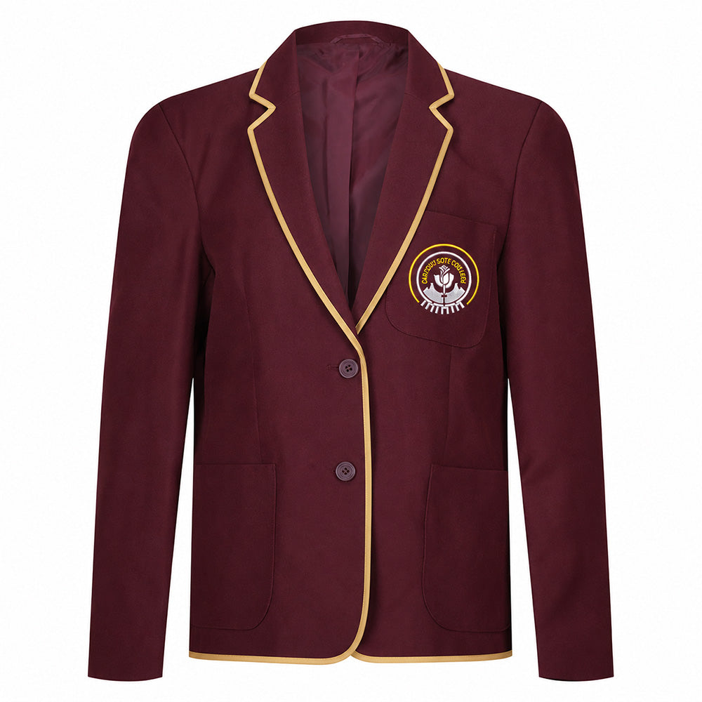 Taylor High Girls Poly Braided Blazer Maroon
