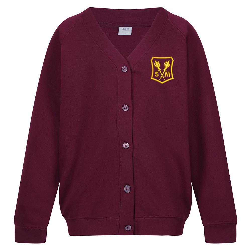 St Marthas Primary Sweat Cardigan Maroon