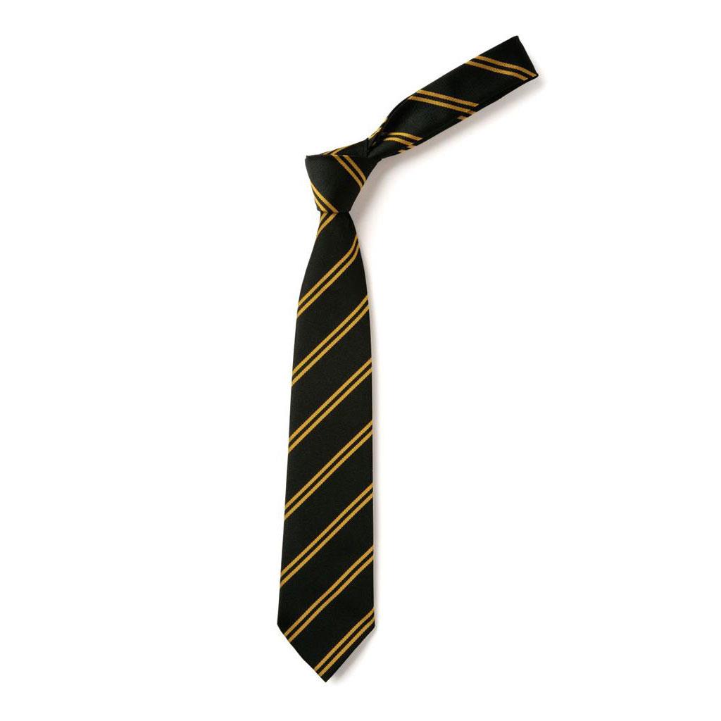 Twin Stripe Tie Black/Gold