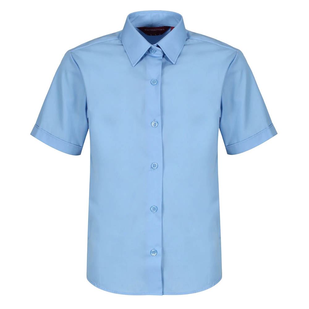 Girls Twin Pack S/S Non Iron Regular Fit Blouse Blue