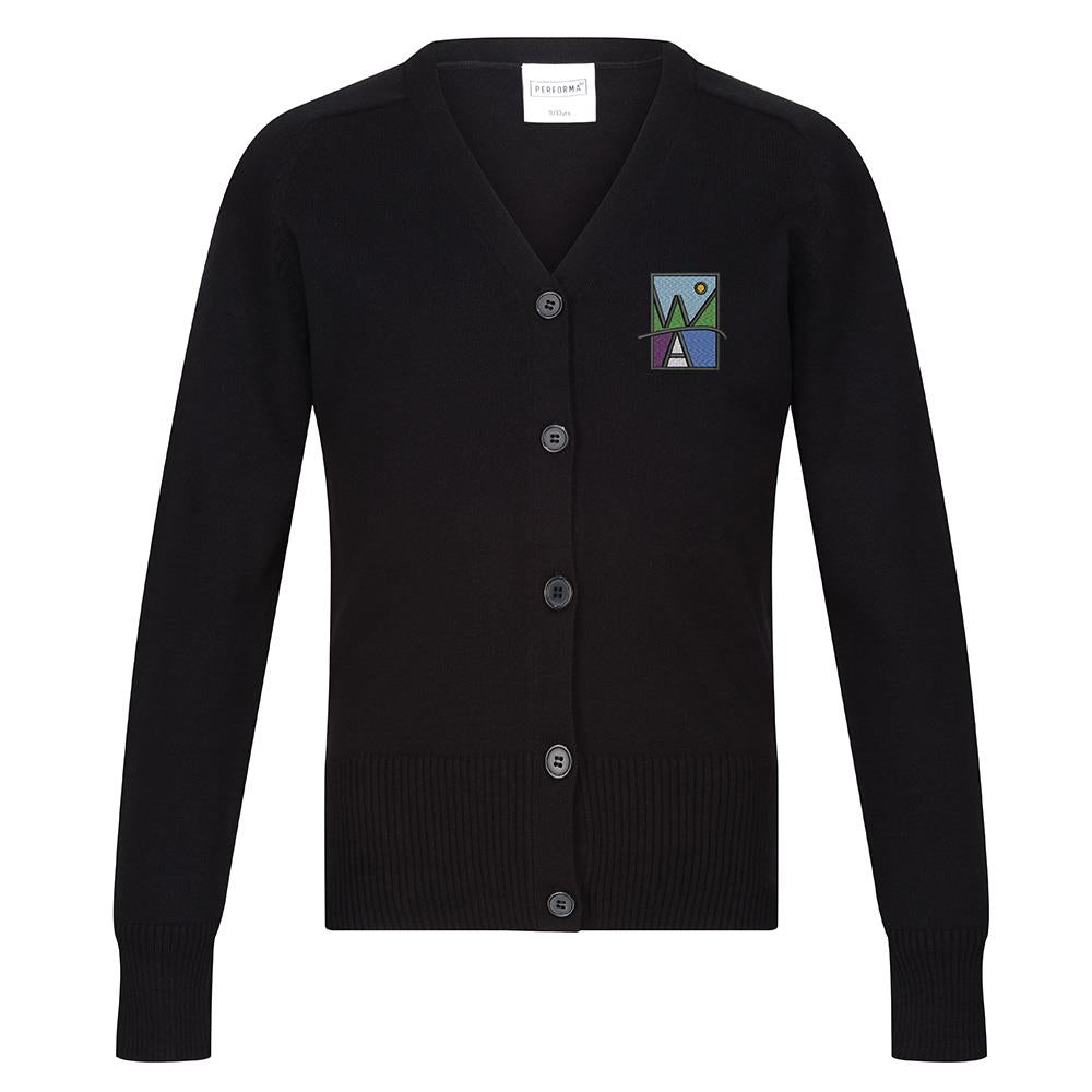 Westhill Academy Girls Cotton Cardigan Black