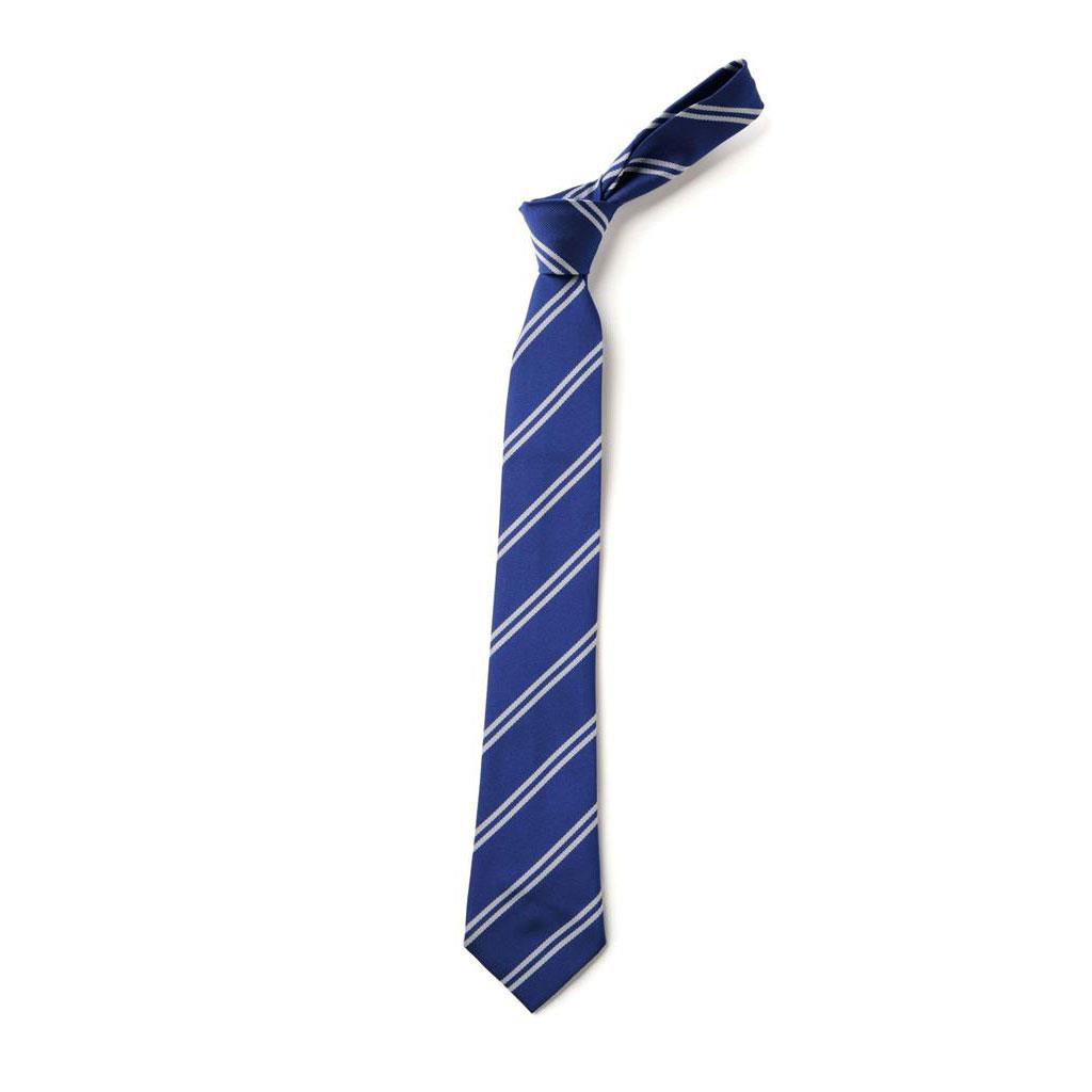 Twin Stripe Tie Royal/White