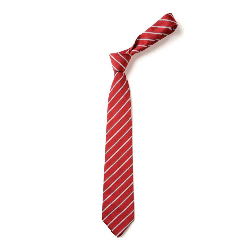 Narrow Stripe Tie Red/White