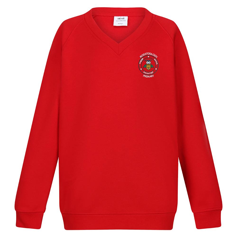 Mosstodloch Primary V-Neck Sweatshirt Red