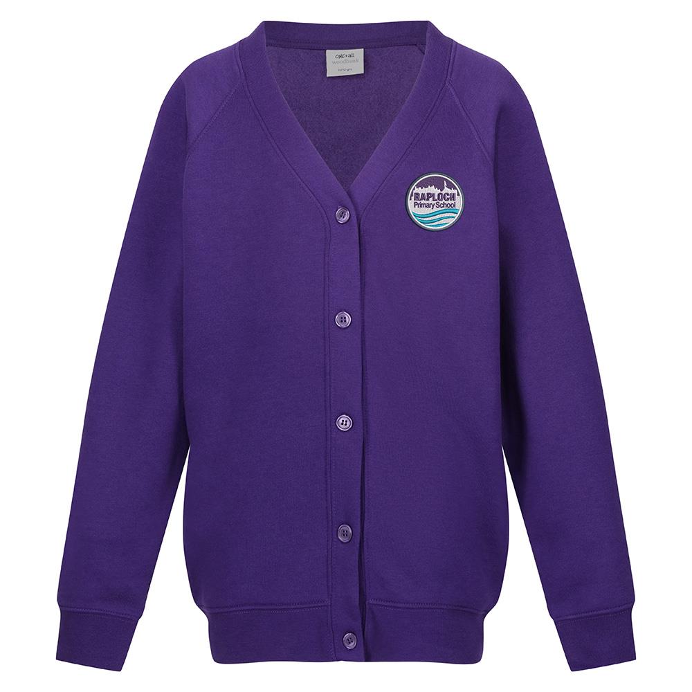 Raploch Primary Sweat Cardigan Purple