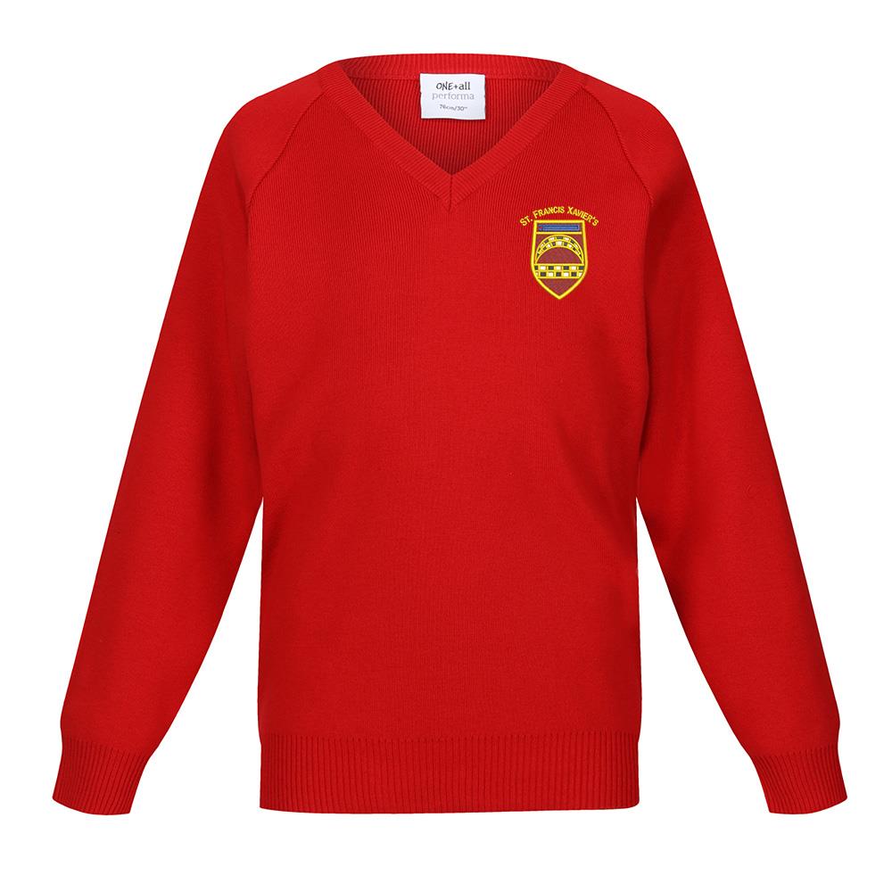 St Francis Xaviers Primary 50/50 V-Neck Red