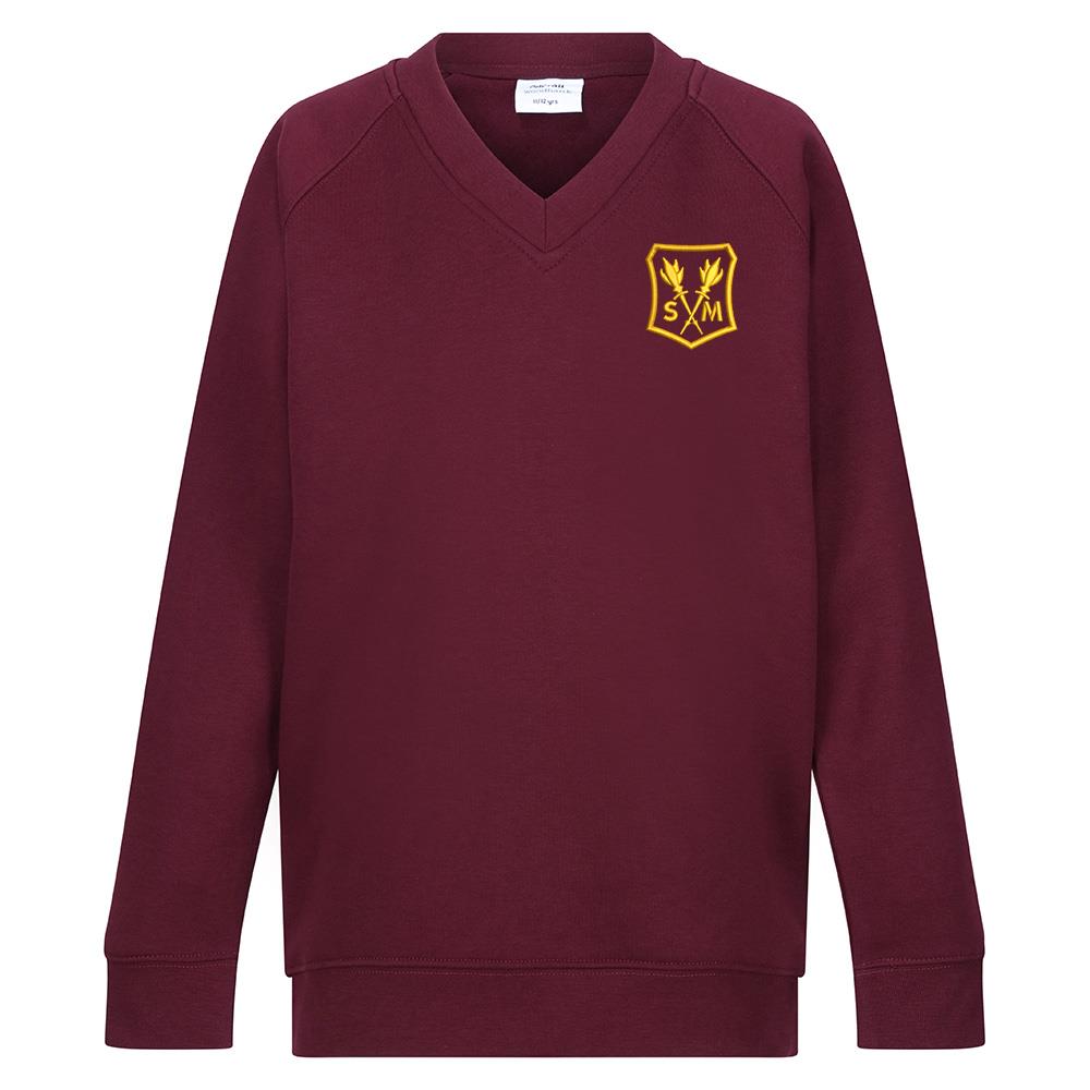 St Marthas Primary V-Neck Sweatshirt Maroon