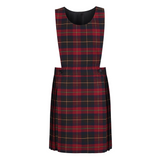 Junior Girls Pinafore Maroon Tartan