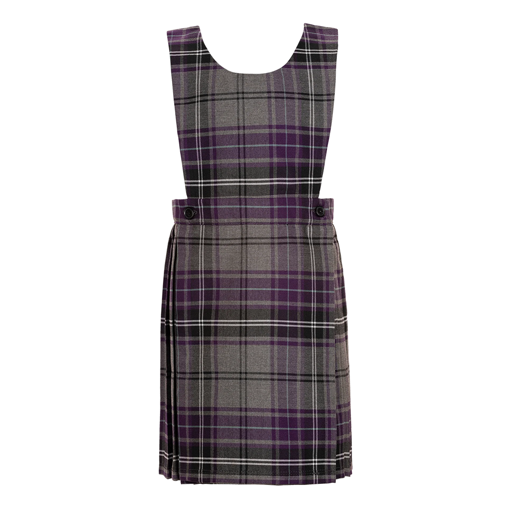Junior Girls Pinafore Purple/Grey Tartan