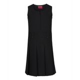 Junior Girls Flower Button Pinafore Black