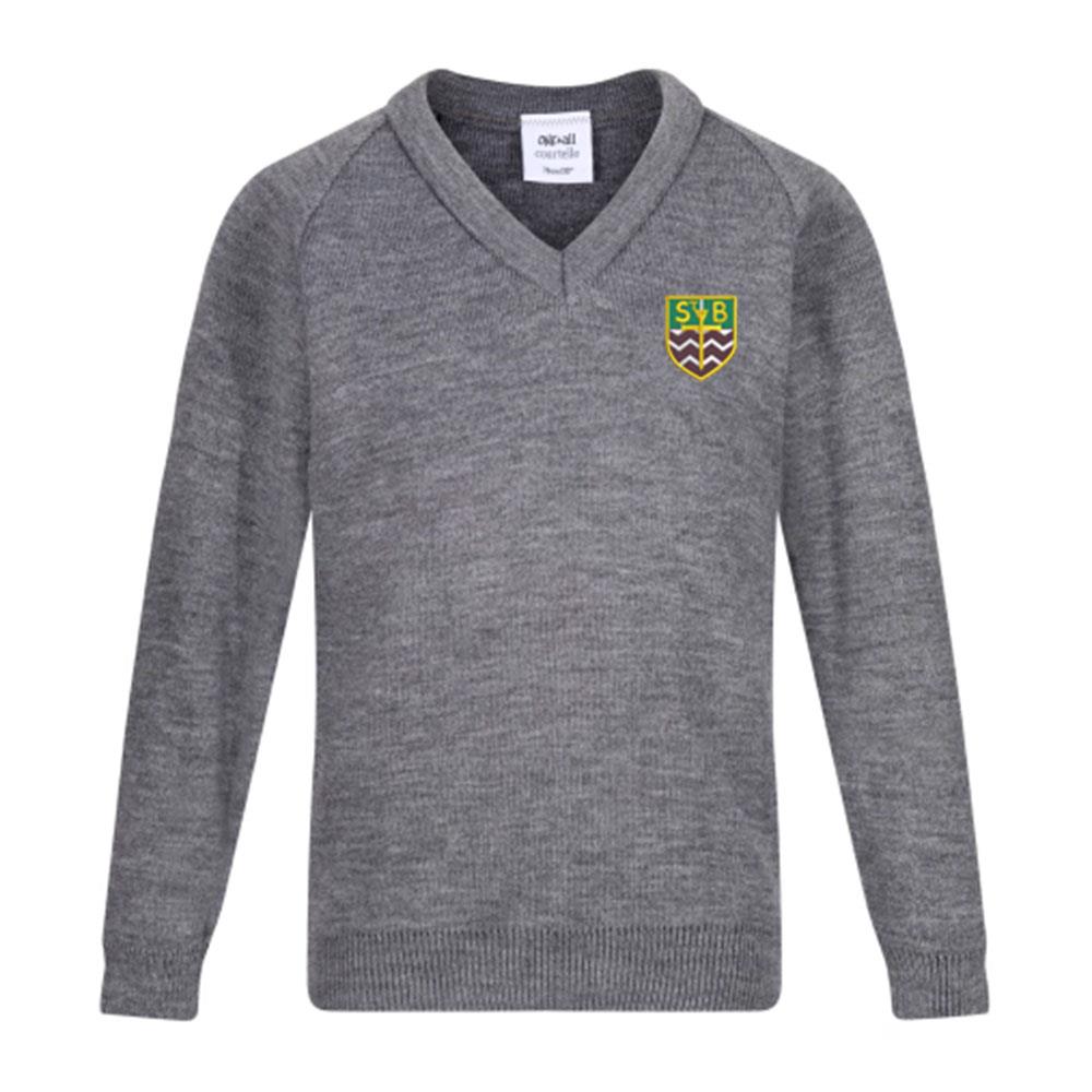 St Barbaras Primary Courtelle V-Neck Grey