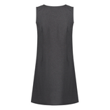 Junior Girls Flower Button Pinafore Grey