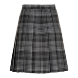 Senior Girls Stitch Down Knife Pleat Skirt Grey Mix Tartan