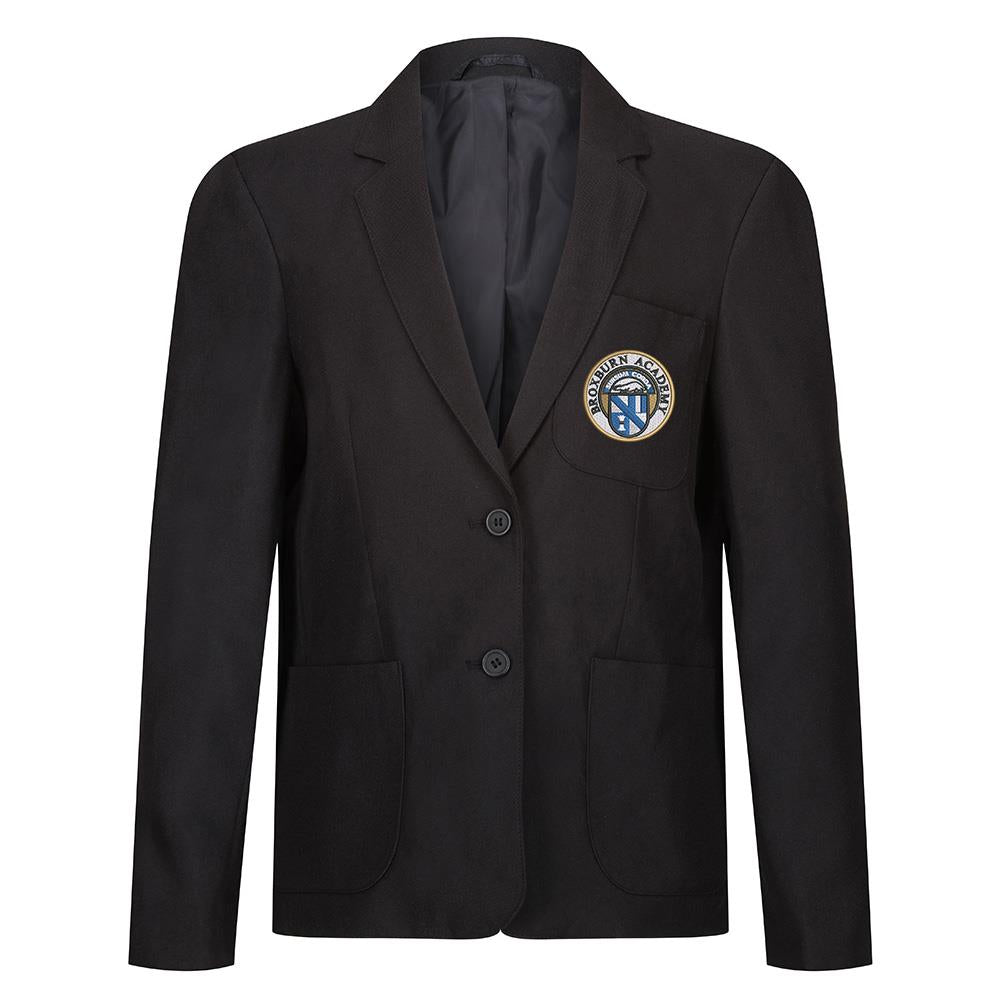 Broxburn Academy Girls Poly Braided Blazer Black/Royal