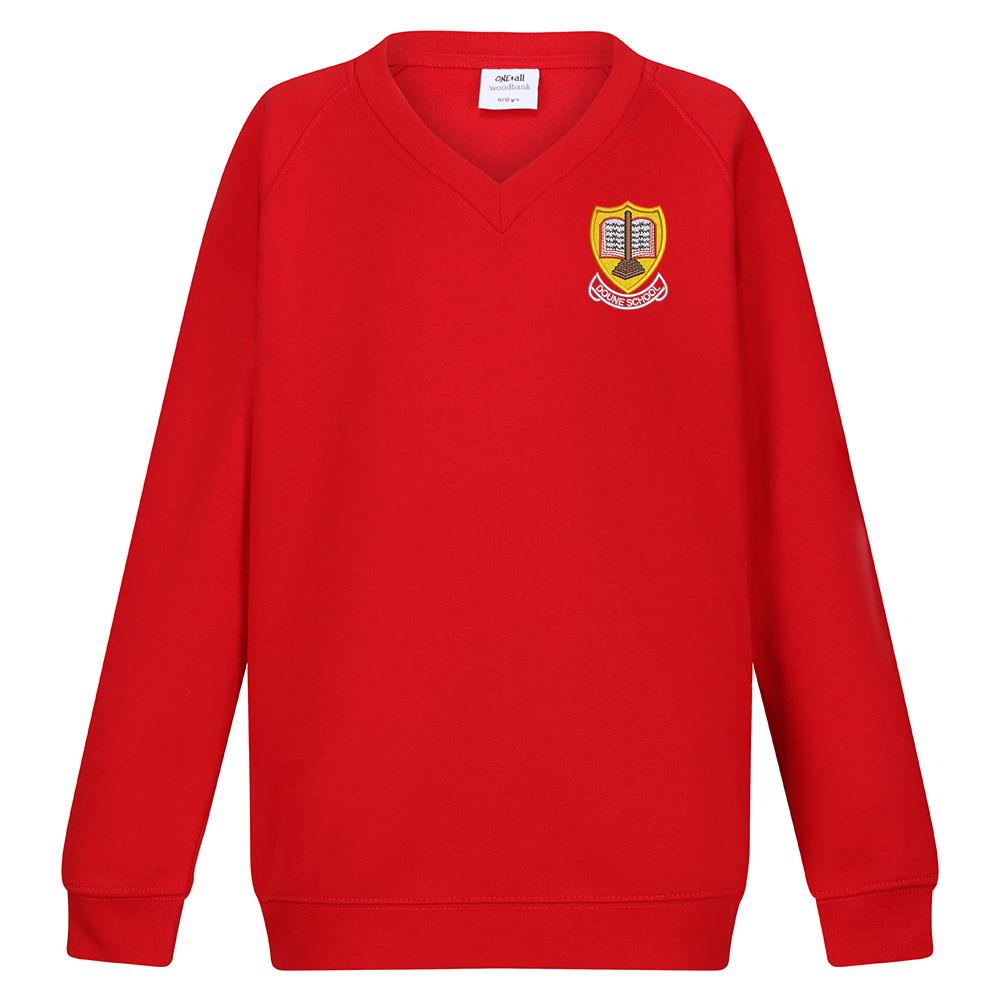 Doune Primary V-Neck Sweatshirt Red (Primary 7)