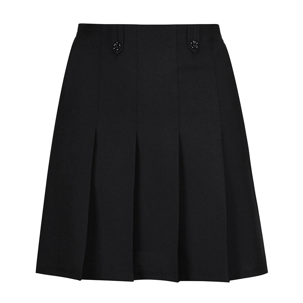 Junior Girls Flower Button Skirt Black