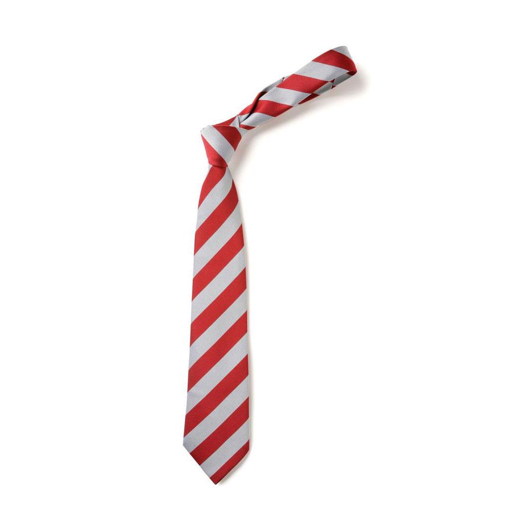 Wide Stripe Tie Red/White