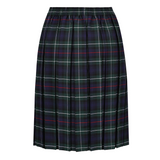 Junior Girls Box Pleat Skirt Green Tartan