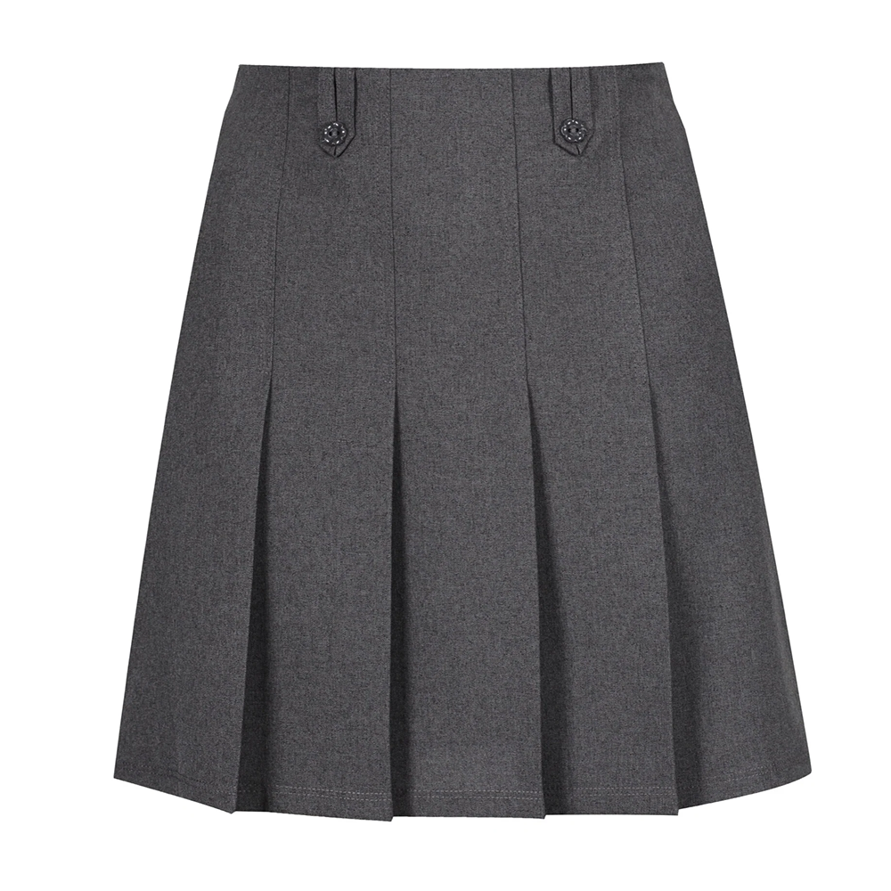 Junior Girls Flower Button Skirt Grey