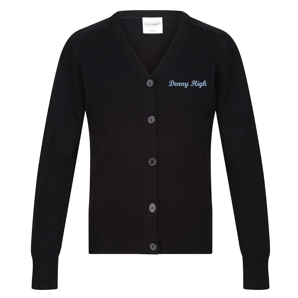 Denny High Girls Cotton Cardigan Black