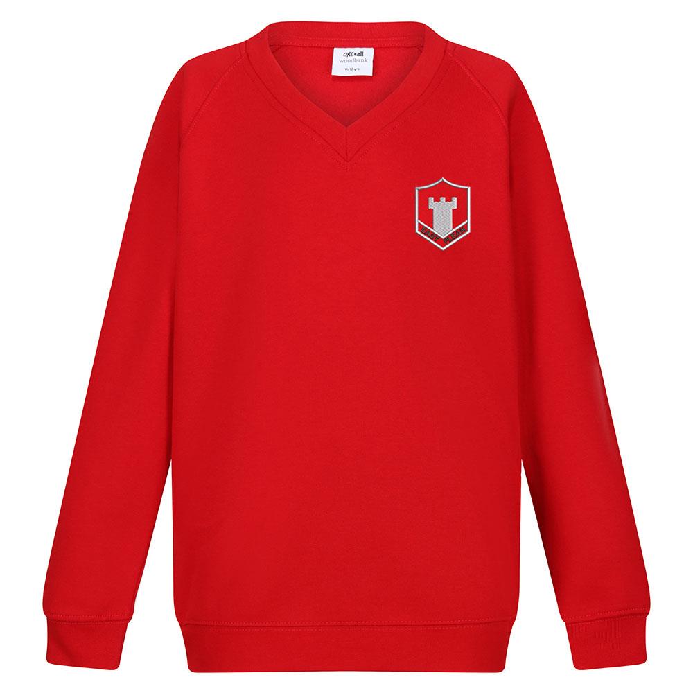 East Plean Primary V-Neck Sweatshirt Red