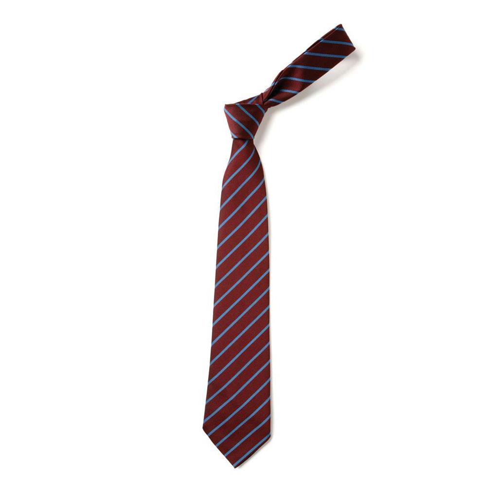 Narrow Stripe Tie Maroon/Saxe