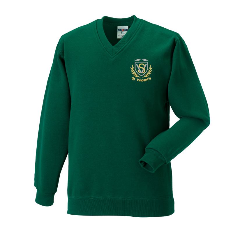 St Vincents Primary V-Neck Sweatshirt Green